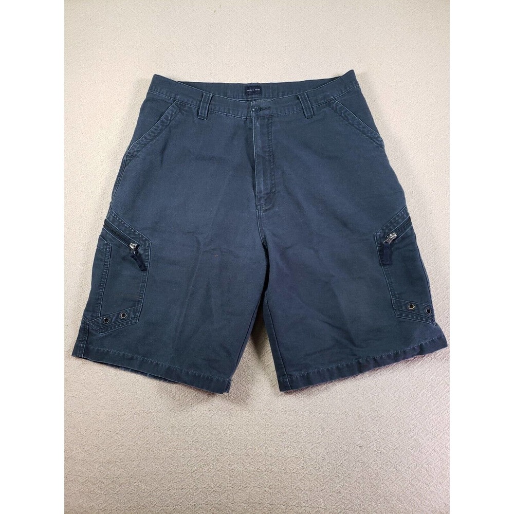 Baileys Point Shorts Mens 34 Blue Denim Cargo Low Rise Zipper Pockets Summer